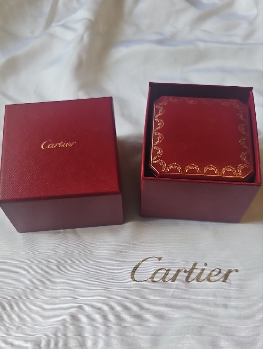 Auth Cartier Silver Heart Charm/Keychain with Red Presentation Boxes - Picture 6 of 6